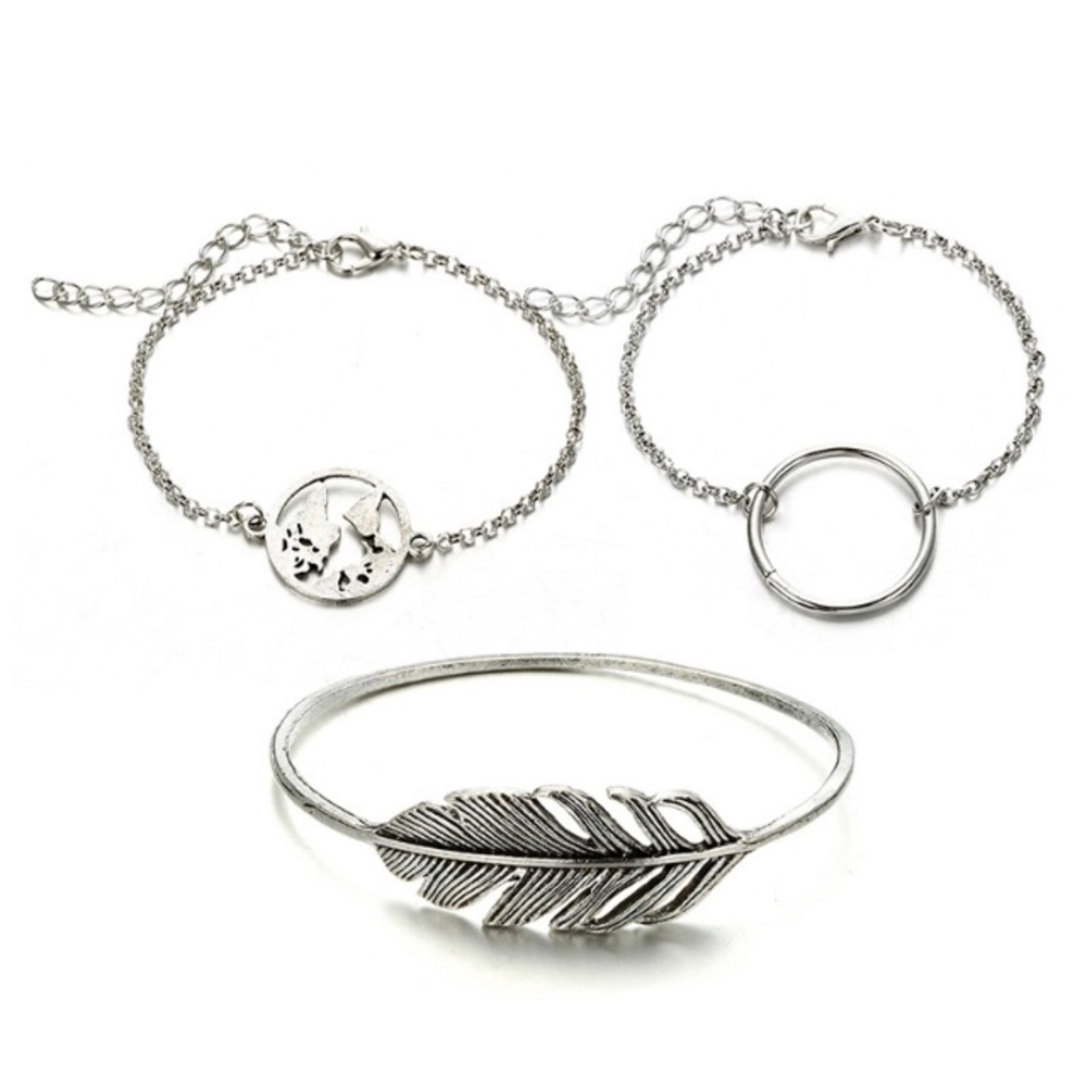 NEW!💙💎BUNDLE OF 3! LAYER BRACELETS! FEATHER!💎💙 - Picture 6 of 15